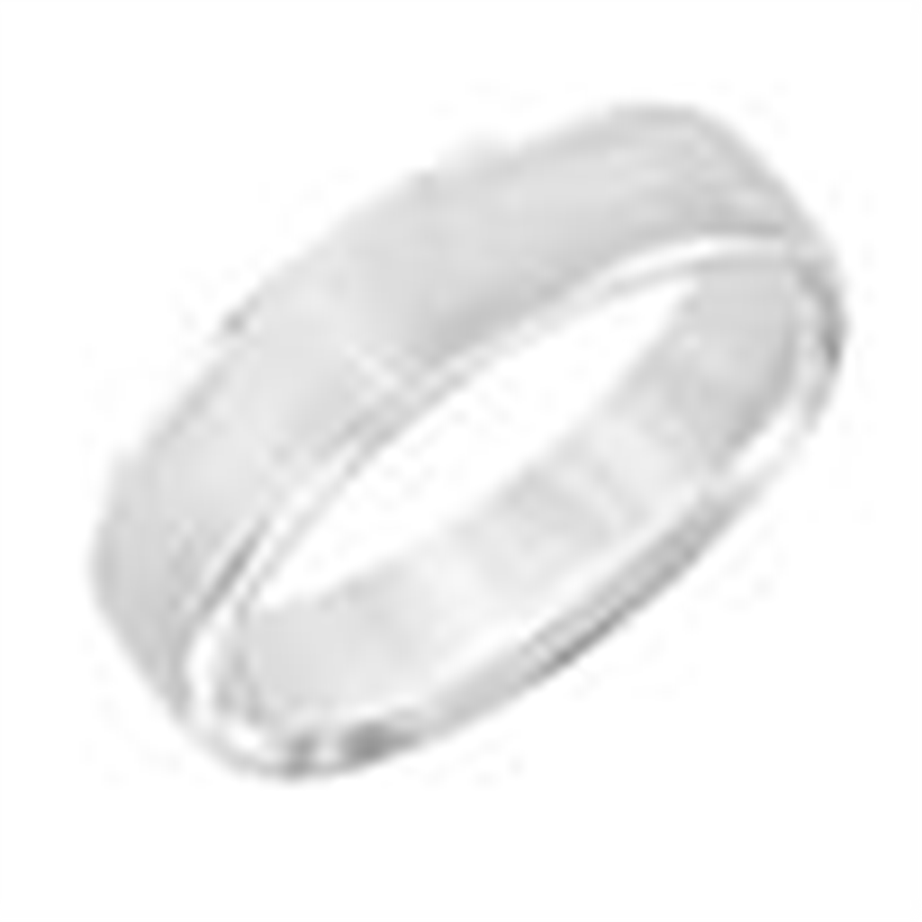 6Mm 14Kwg Men's Comfort Fit Wedding Band With Brush Center And Polished Flat Edge Size 10