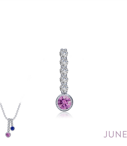 Lafonn 0.32 CTW Simulated Diamond And Simulated Alexandrite June Birthstone Love Pendant