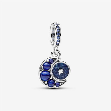 Pandora Moments Sparkling Moon Spinning Dangle Charm