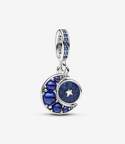 Pandora Moments Sparkling Moon Spinning Dangle Charm