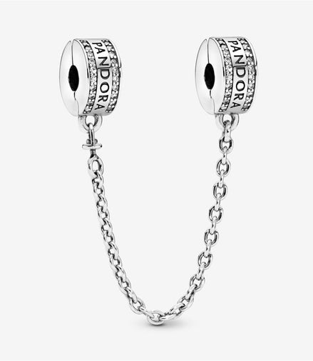 Pandora Logo Safety Chain Clip Charm