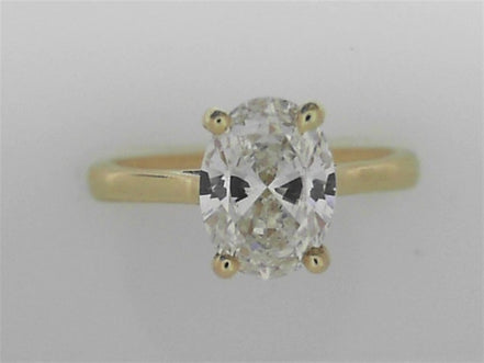 14K Yellow Gold 1.61 CTW Lab Grown Oval Shaped Diamond Engagment Ring