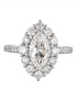 14K White Gold Marquise Center Lab Grown Diamond Engagement Ring