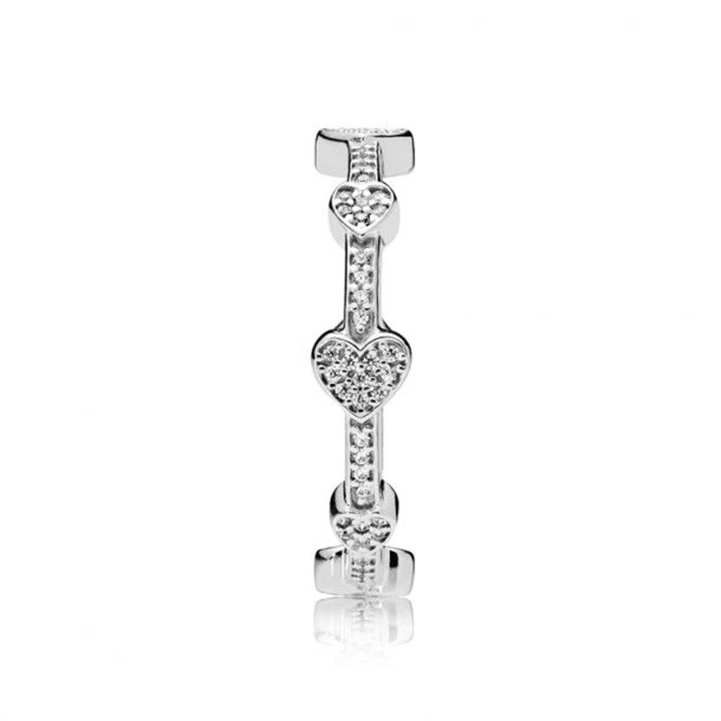 Pandora Timeless Alluring Hearts Ring Size 6