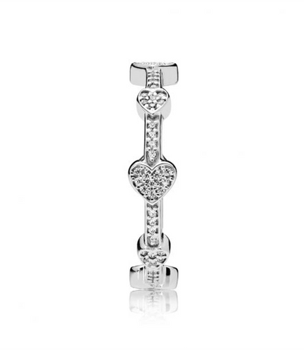 Pandora Timeless Alluring Hearts Ring Size 5