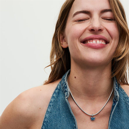 Pandora Moments Blue Murano Glass Butterfly Dangle Charm