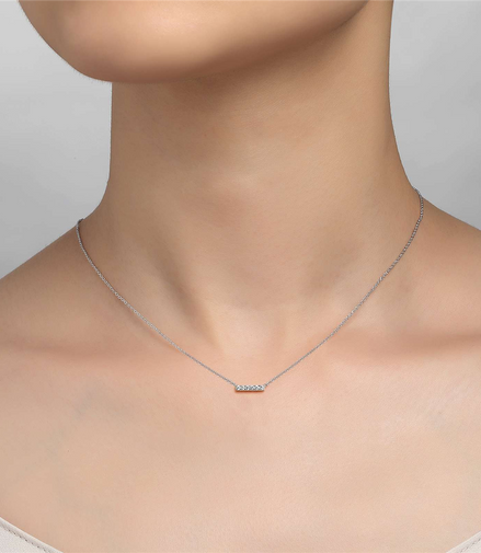 0.09 CTW Dainty Bar Necklace