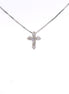 14K White Gold .12CTW Diamond Cross Necklace