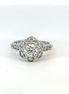 Platinum Floral Diamond Miligrain Engagement Ring