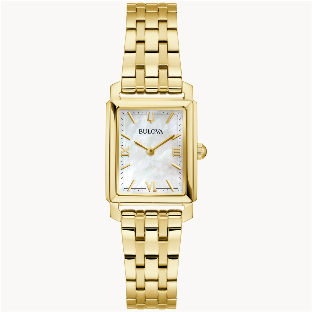 Bulova Sutton Mother-of-Pearl Dial Gold-Tone Stainless Steel Bracelet