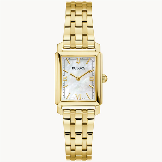 Bulova Sutton Mother-of-Pearl Dial Gold-Tone Stainless Steel Bracelet