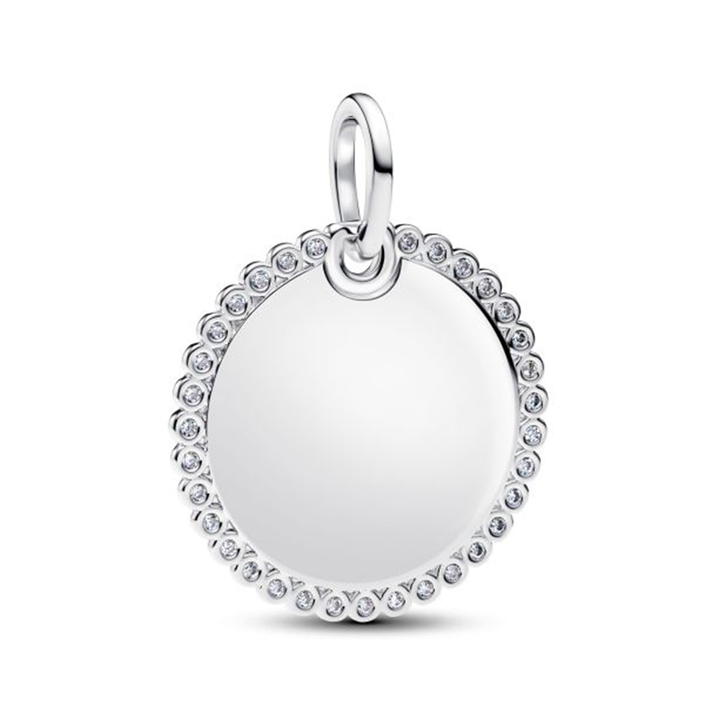 Pandora Engravable Round Tag Pendant