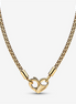 Pandora Moments Heart Clasp Studded Chain Necklace 45"