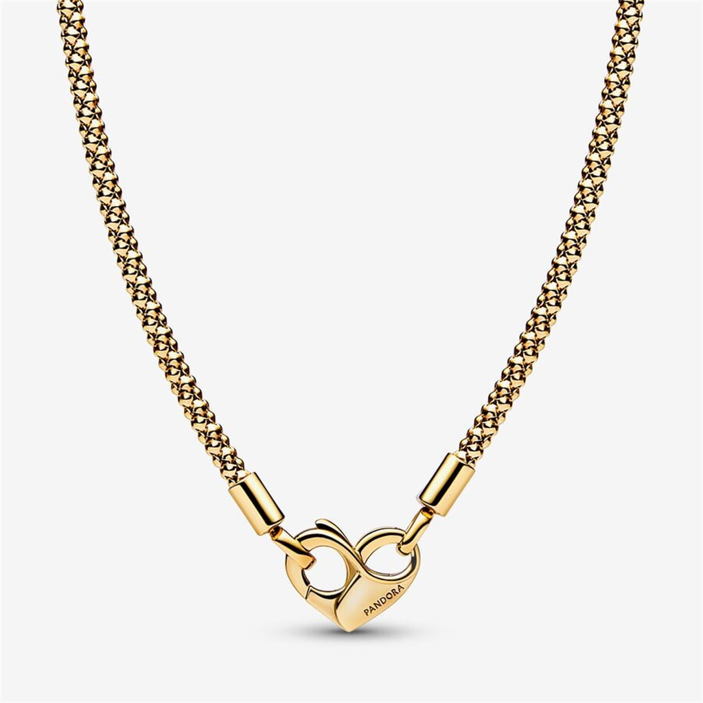 Pandora Moments Heart Clasp Studded Chain Necklace 45
