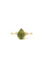 14K Yellow Gold Diamond And Peridot Pear Floating Crystal Fashion Ring