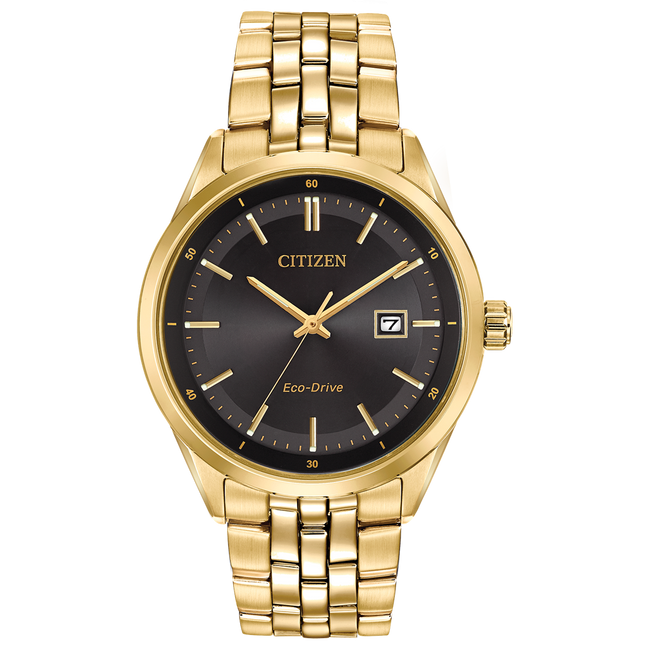 Citizen Men's Addysen Eco-Drive Gold Tone And Black Dial Watch