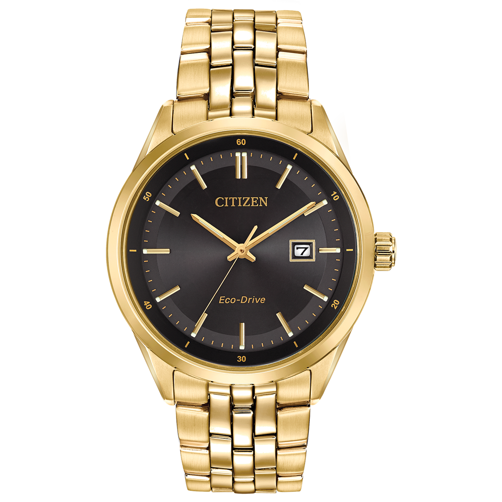 Citizen Men's Addysen Eco-Drive Gold Tone And Black Dial Watch