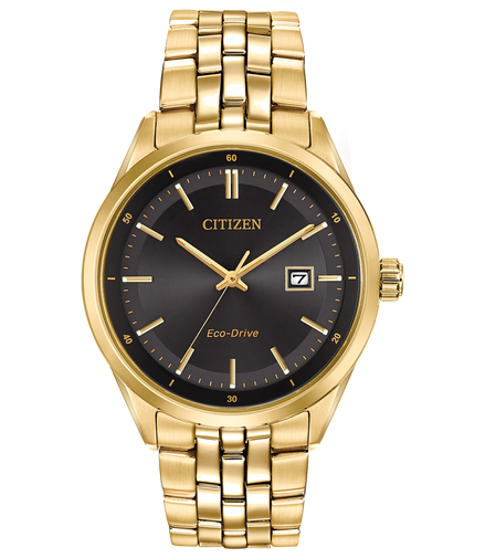 Citizen Men's Addysen Eco-Drive Gold Tone And Black Dial Watch