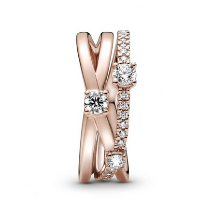 Pandora Timeless Sparkling Triple Band Ring Size 6