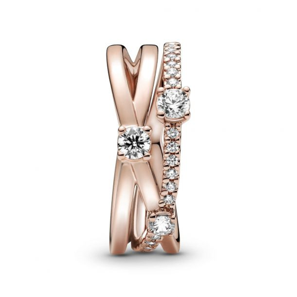 Pandora Timeless Sparkling Triple Band Ring Size 6