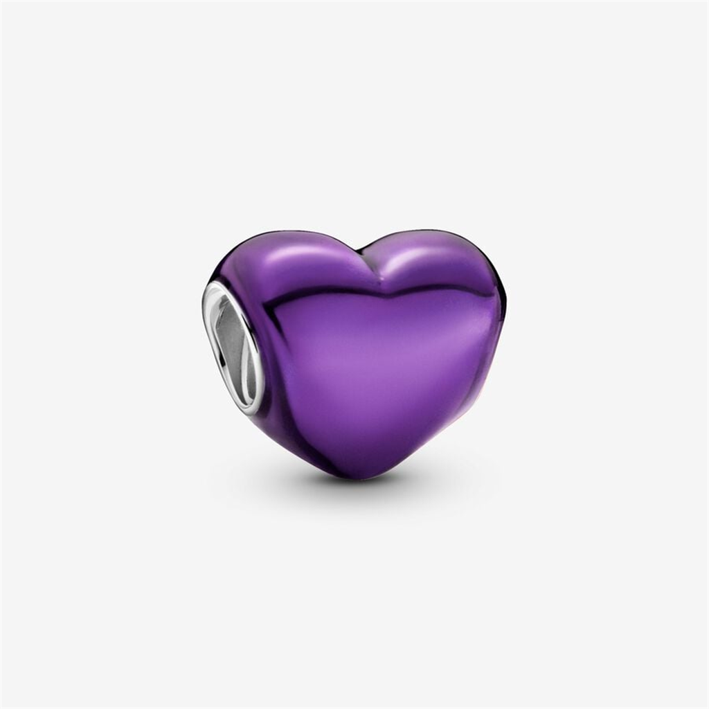 Pandora Moments Metallic Purple Heart Charm