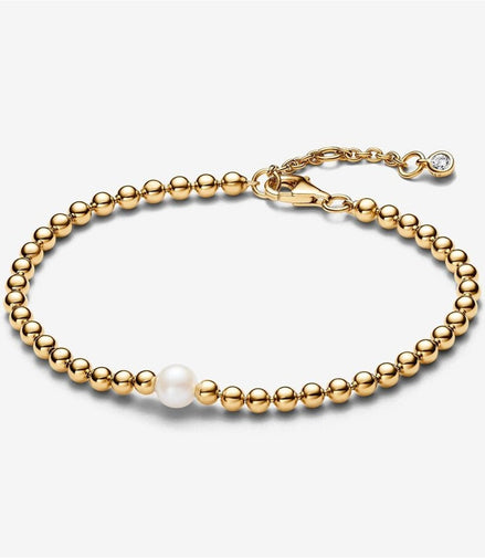 Pandora Timeless Treated Freshwater Cultured Pearl & Beads Bracelet Size 18