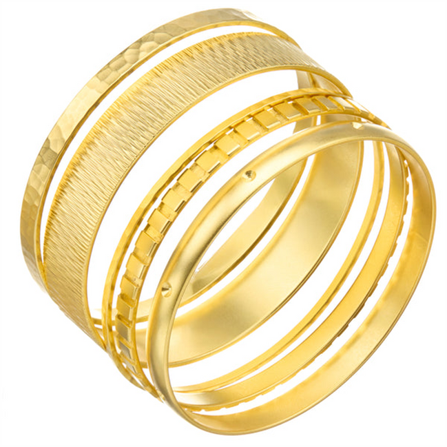 Susan Shaw 24K Triple Gold Plated Laudomia Bangle Set - Set Of 5