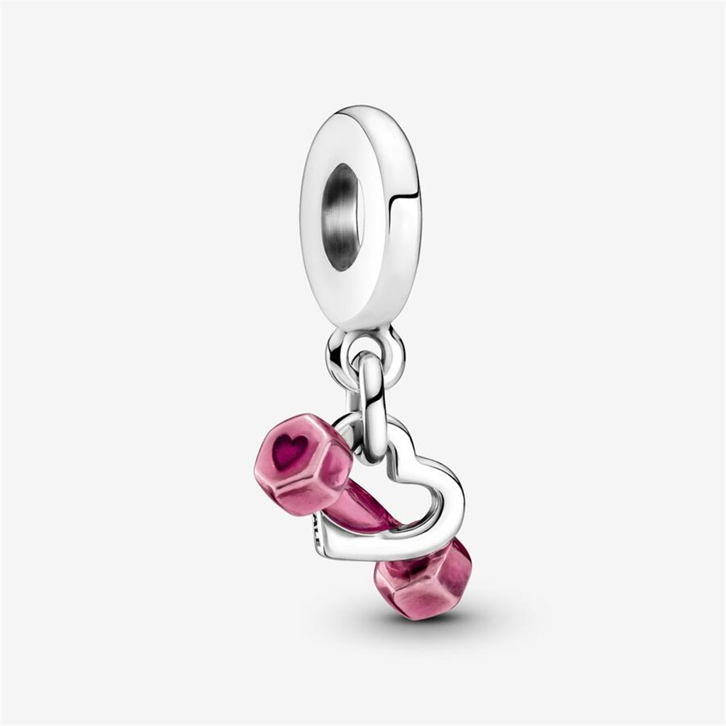 Pandora Moments Dumbbell & Heart Dangle Charm