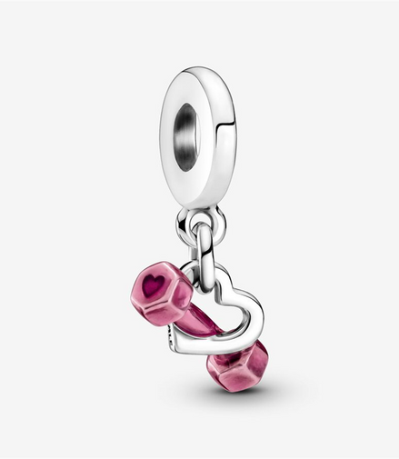 Pandora Moments Dumbbell & Heart Dangle Charm