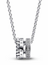 Pandora Signature Logo Pavé And Beads Pendant Necklace 45 cm
