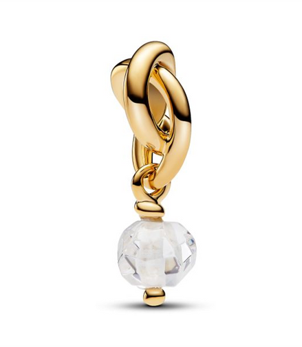 Pandora Moments April Faceted Clear Eternity Circle Dangle Charm