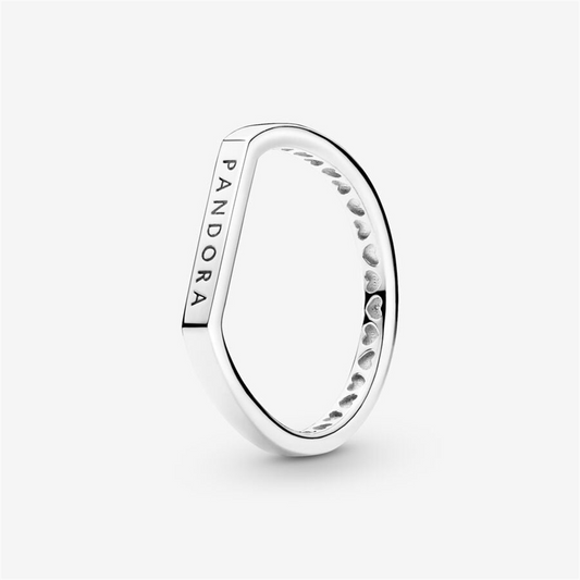 Pandora Signature Logo Bar Stacking Ring Size 6