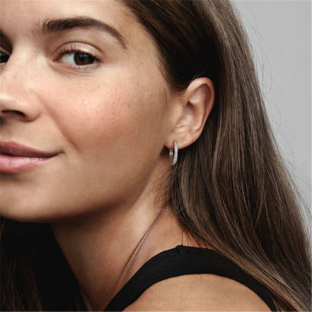 Pandora Signature Sparkle and Pandora Logo Hoop Earrings