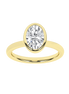 Revelation 14K Yellow Gold 2 CTW Lab Grown Oval Shaped Bezel Set Solitaire Engagement Ring