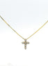 14K Yellow Gold .12CTW Diamond Cross Necklace