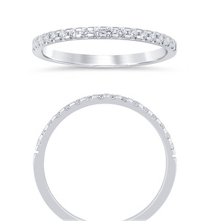 14K White Gold 0.16 CTW Diamond Low Profile Half Eternity Band