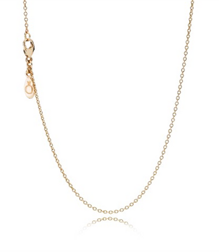 Pandora Moment Gold Plated Classic Anchor Chain Necklace 45 cm