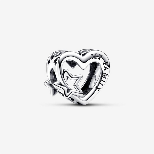 Pandora Moments Openwork Family Heart And Star Charm