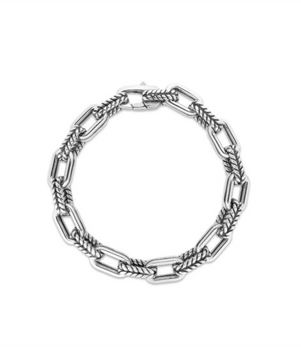 Sterling Silver Double Link Paperclip Chain Bracelet With Lobster Clasp 8.75"