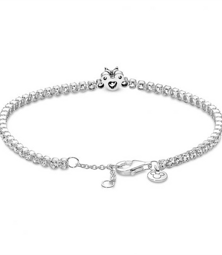 Pandora Disney Minnie Mouse Tennis Bracelet Size 18