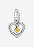 Pandora Moments November Honey Beaded Heart Dangle Charm