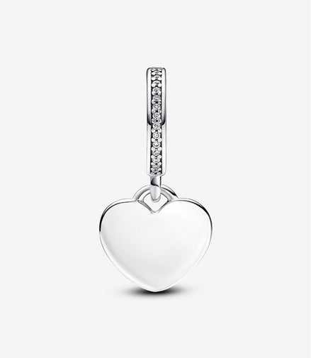 But First Coffee Engravable Heart Dangle Charm
