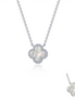 Lafonn 0.49 CTW Simulated Diamond And Mother Of Pearl Halo Necklace