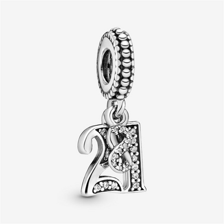 Pandora Moments 21st Celebration Birthday Dangle Charm