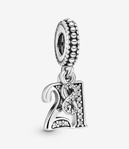 Pandora Moments 21st Celebration Birthday Dangle Charm