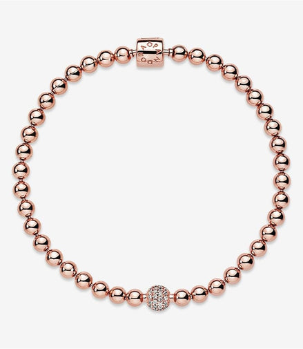 Pandora Signature Beads And Pavé Bracelet Size 21