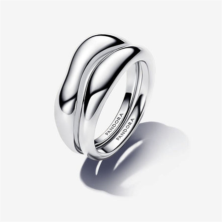 Pandora Essence Organically Shaped Stacking Rings Size 6