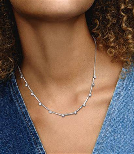 Pandora Timeless Sparkling Pavé Collier Bars Necklace 45 cm