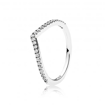 Pandora Timeless Sparkling Wishbone Ring Size 7.5
