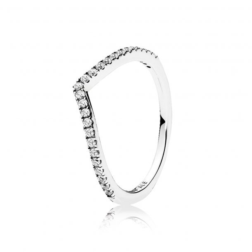 Pandora Timeless Sparkling Wishbone Ring Size 7.5